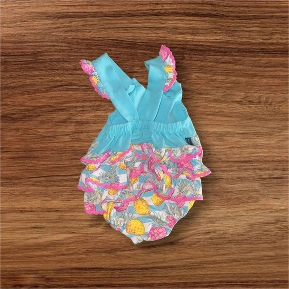 Simply Southern Baby Ruffle Butt Pineapple 6-9 months - Picture 6 of 6